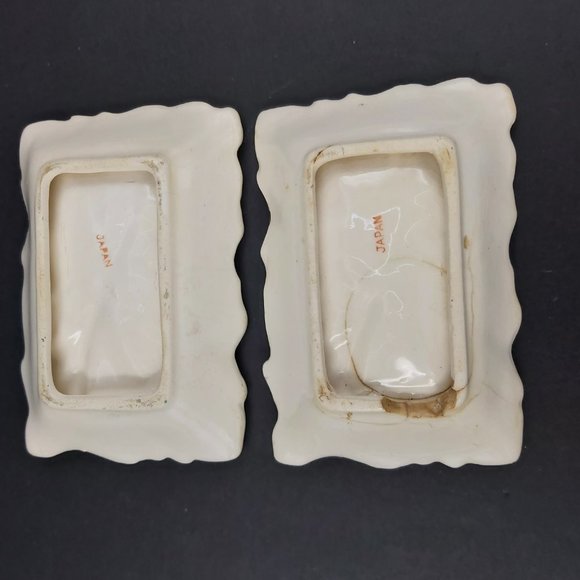 Porcelain Jewelry Trinket Box Gold Gilded with Matching Trays Bird Flower Leaves - Picture 14 of 16